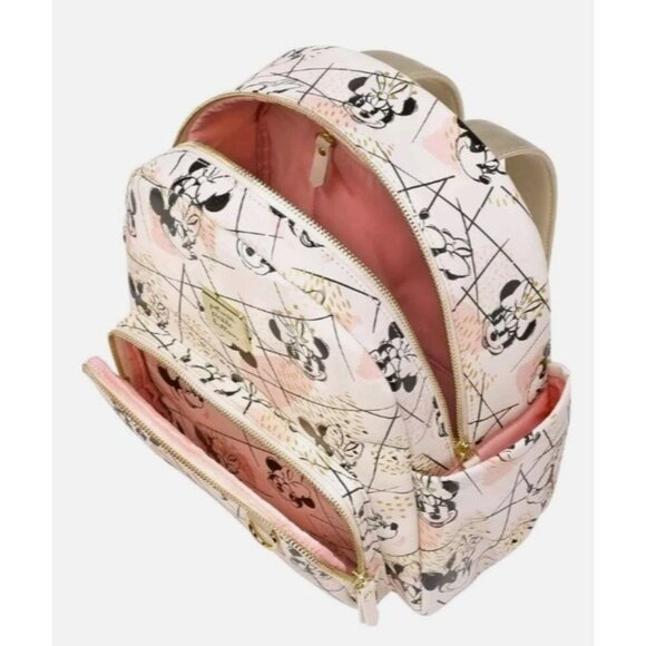 Shimmery Minnie Mouse Mini Backpack By Petunia Pickle Bottom With Keychain - Picture 3 of 8